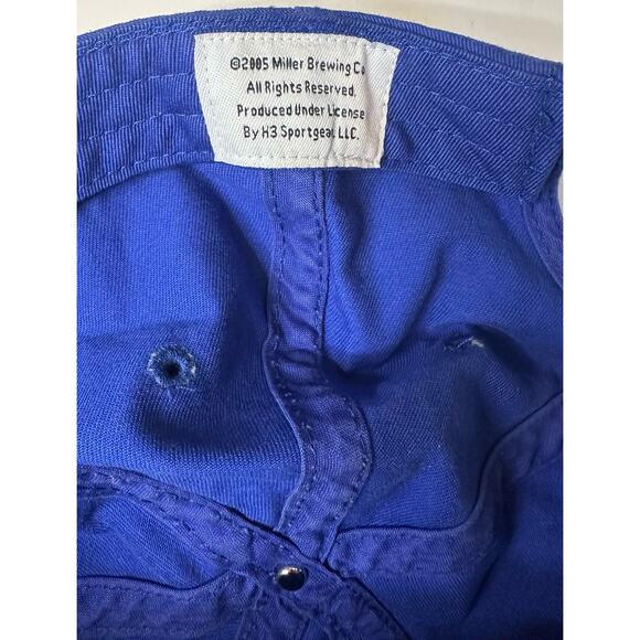 2005 Miller Lite Royal Blue Strap Back H3 Sport Gear Ball Cap Vintage - Picture 5 of 8